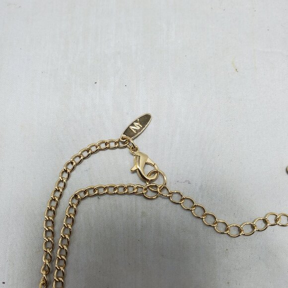 NY & Co Gold Necklace with Circles and Hammered Discs - Picture 5 of 7